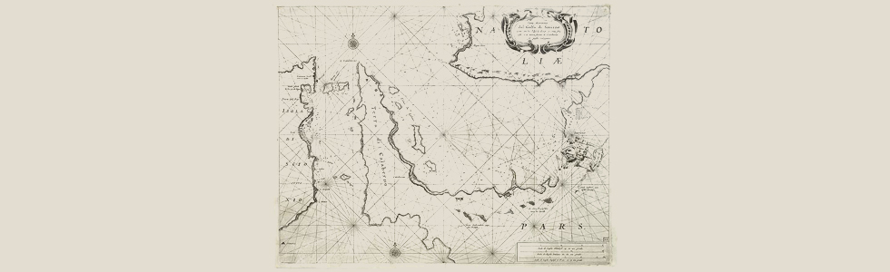 Carta marittima di Smirne e, di fronte, Chios